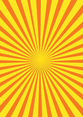 Abstract Bright yellow sun rays background.