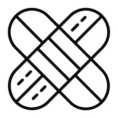 Two adhesive bandages crossed first aid medical healthcare