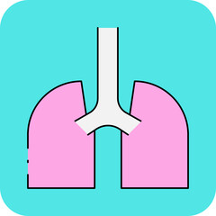 Lungs single icon vector illustration