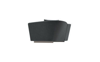 modern curved sectional sofa side view isolated.