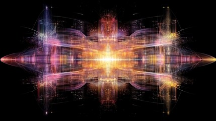Obraz premium Abstract symmetrical light patterns