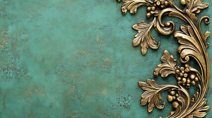Decorative teal background with gold trim (1)