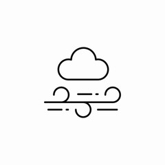 cloud wind icon sign vector