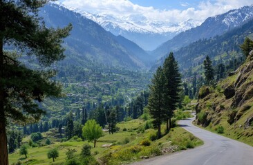 Fototapeta premium mountain road in the alps