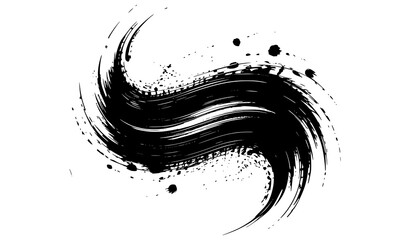 Grunge badge brush, hand drawn black sticker