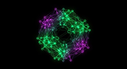 Abstract Geometric Sphere with Neon Colors