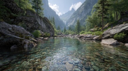 river in the mountains