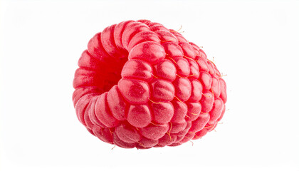 Fresh Ripe Raspberry Isolated on White Background, Close Up Healthy Organic Fruit Concept