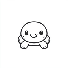 Fototapeta premium Cute smiling kawaii turtle cartoon character is showing kindness