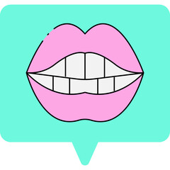 Obraz premium Mouth single icon vector illustration