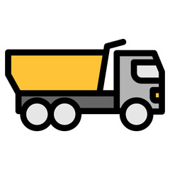 Fototapeta premium Dump Truck Outline Color Icon