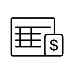 Financial Data Table Icon for Accounting and Budget Report