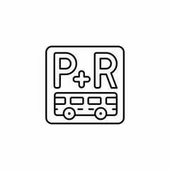 park and ride icon sign vector