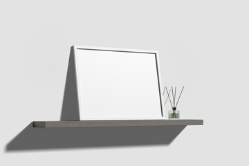 Blank horizontal photo frame mockup