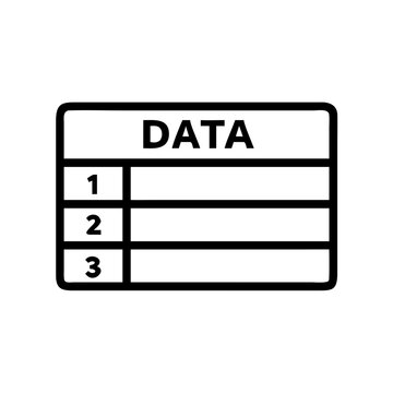 Data Table With Numbers Icon for Spreadsheet and Information List