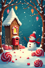 christmas music poster, christmas party poster, christmas poster background, santa poster, happy holidays poster, christmas poster greeting card, christmas, winter, holiday, landscape, illustration, x