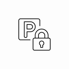 parking locked icon sign vector