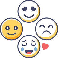 Obraz premium Single animated emoji icon diverse emotional expression