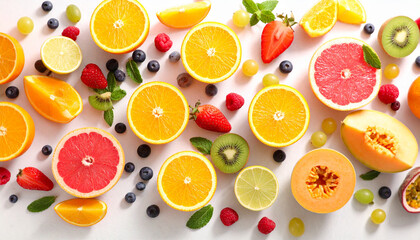 Seamless Summer Fruit Pattern with Tropical Elements – Perfect for Adobe Stock Contributor

