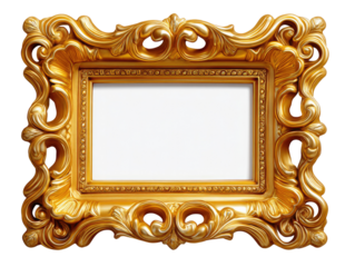 Golden Frame Embellishment: A luxurious gilded frame, ornate with detailed carvings, presented in a studio-shot, showcasing the intricate artistry of this classic design.