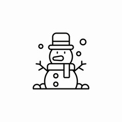 snowman winter icon sign vector