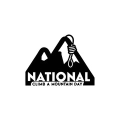 National Climb a Mountain Day Vector Illustration Banner Design