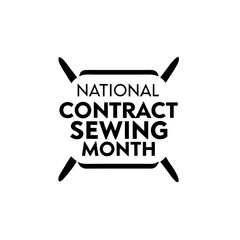 National Contract Sewing Month Vector Illustration Banner Design