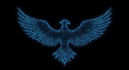 Digital Phoenix on Black Background