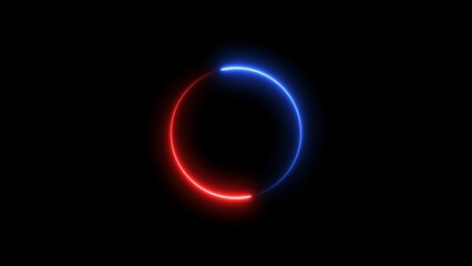 Loading royal blue color 4k illustration neon light on black background.