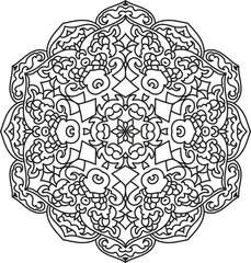 Beautiful floral pattern vector illustration for coloring books and henna design