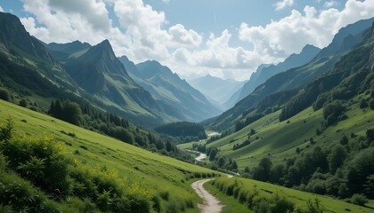 Fototapeta premium swiss alps landscape