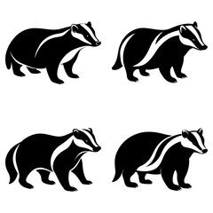 Badger Silhouette vector illustration