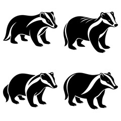 Badger Silhouette vector illustration