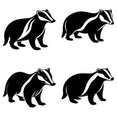 Badger Silhouette vector illustration