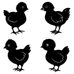 Baby Chick Silhouette vector illustration