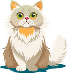 vector illustration of cartoon cat