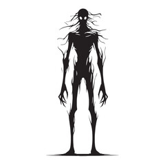 Iconic ghoul silhouette for horror branding sets – ghoul silhouette – ghoul vector illustration – silhouette of ghoul

