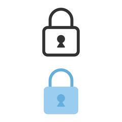 Lock Icon Flat Design.
