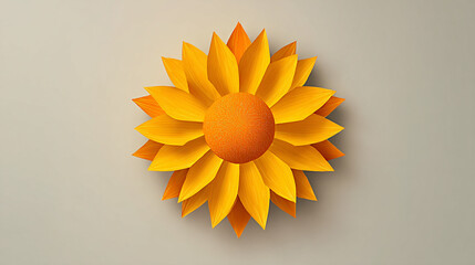 minimalist sunflower icon, flat shape, geometric petals, modern Ukrainian design