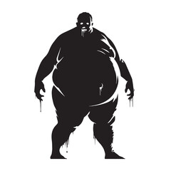 Sharp-edged giant zombie silhouette designed for graphic packs – giant zombie silhouette – giant zombie vector illustration – silhouette of giant zombie

