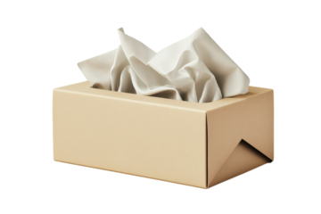 A comforting box of tissues ready to wipe away tears and soothe a stuffy nose with clean soft on transparent background