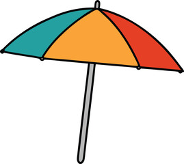 Obraz premium Colorful Beach Umbrella Summer Sun Protection and Shade
