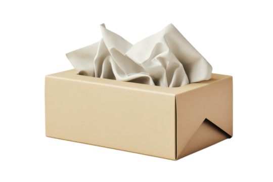 A comforting box of tissues ready to wipe away tears and soothe a stuffy nose with clean soft on transparent background