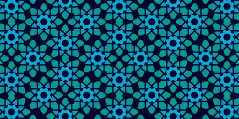 Islamic window pattern blue color texture, Islamic background, Islamic mandala pattern, religious background, use to cover, packaging, tiles, fabric, clothes fashion, Social media cover pattern 