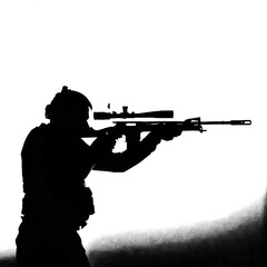 silhouette of a sniper in position