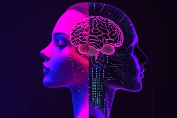 Obraz premium Advanced AI Technology Mimics Human Features