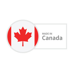 Made In Canada Label Icon Vector Design.