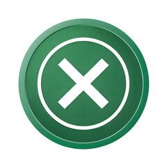 Obraz premium Green Circle with White X Mark Icon - Cancel, Close, Error, or Delete Symbol