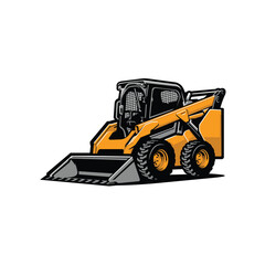 Skid Steer Loader Vector Illustration Stock Isolated