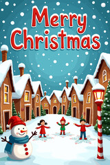 christmas music poster, christmas party poster, christmas poster background, santa poster, happy holidays poster, christmas poster greeting card, christmas, winter, holiday, landscape, illustration, x